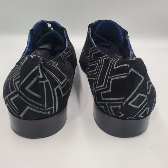 GIOVANNI CONTI SUEDE LEATHER DESIGN SHINY DRESS SHOE LACE LOAFERS BLACK 42 US 9 - Picture 4 of 7